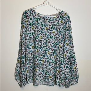 Loft floral long-sleeved blouse - XL